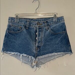 Brandy Melville Blue Jean Shorts with Frayed Hem